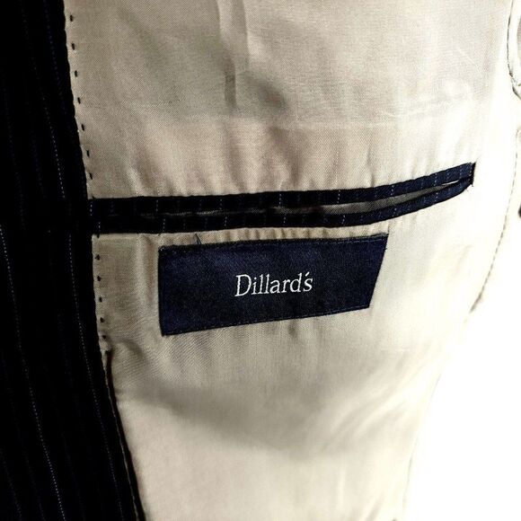 Hart Schaffner Marx‎ Wool 3 Button Suit Jacket 42L Blue W/ Blue Striped - Picture 8 of 12